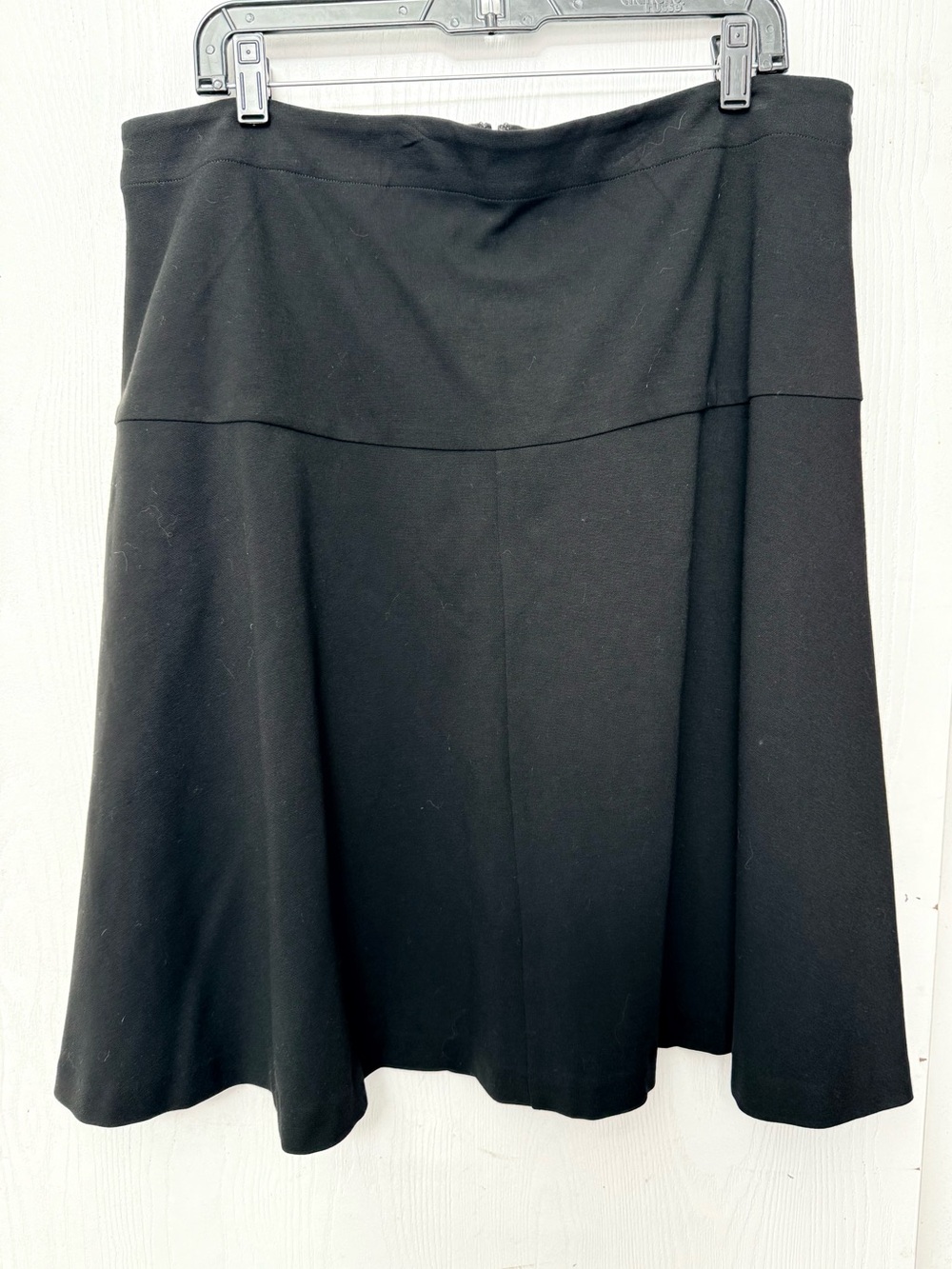 NWT Eileen Fisher Black A-Line Flare Skirt with Yoke, size L